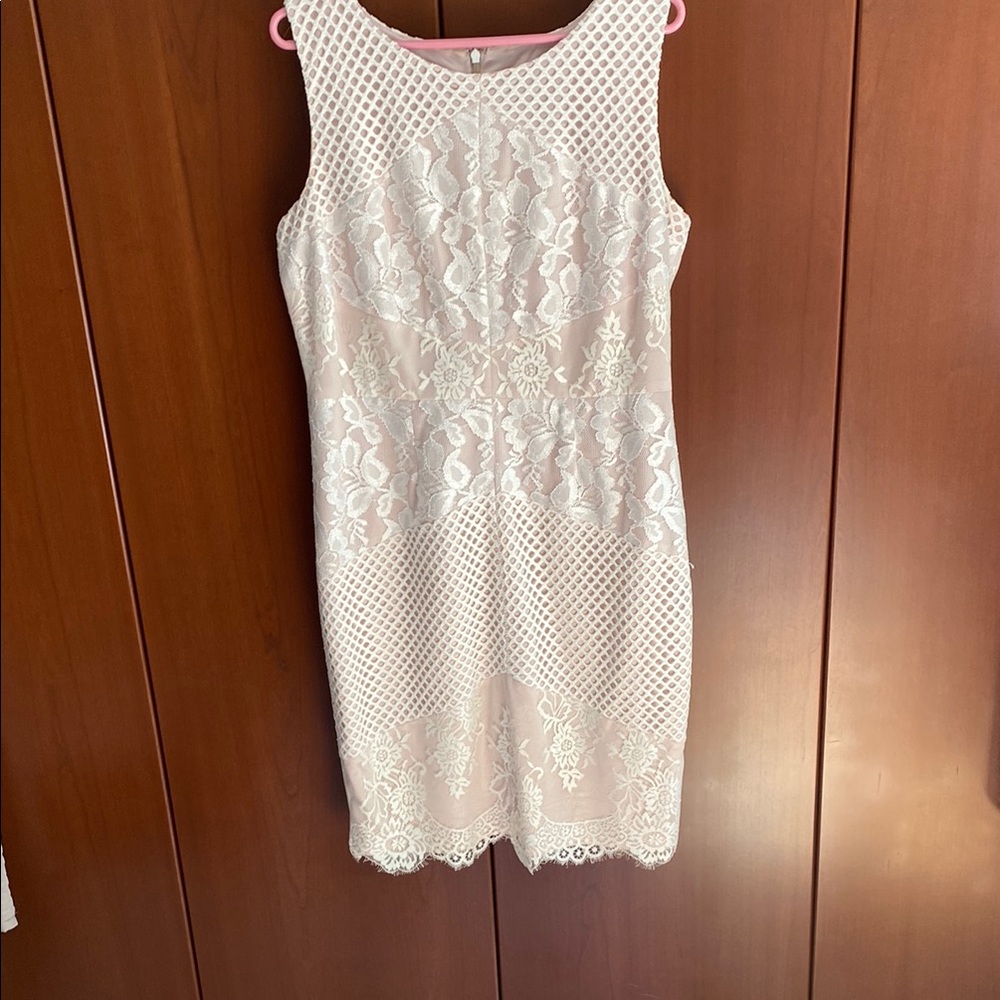 Jax Cream Sheath Dress Sleeveless Crew Neck Wedding Guest